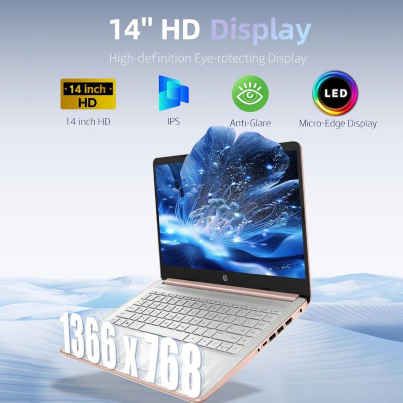 Laptop HP 14" Intel N150 4 GB de RAM 128 GB Flash Rosa