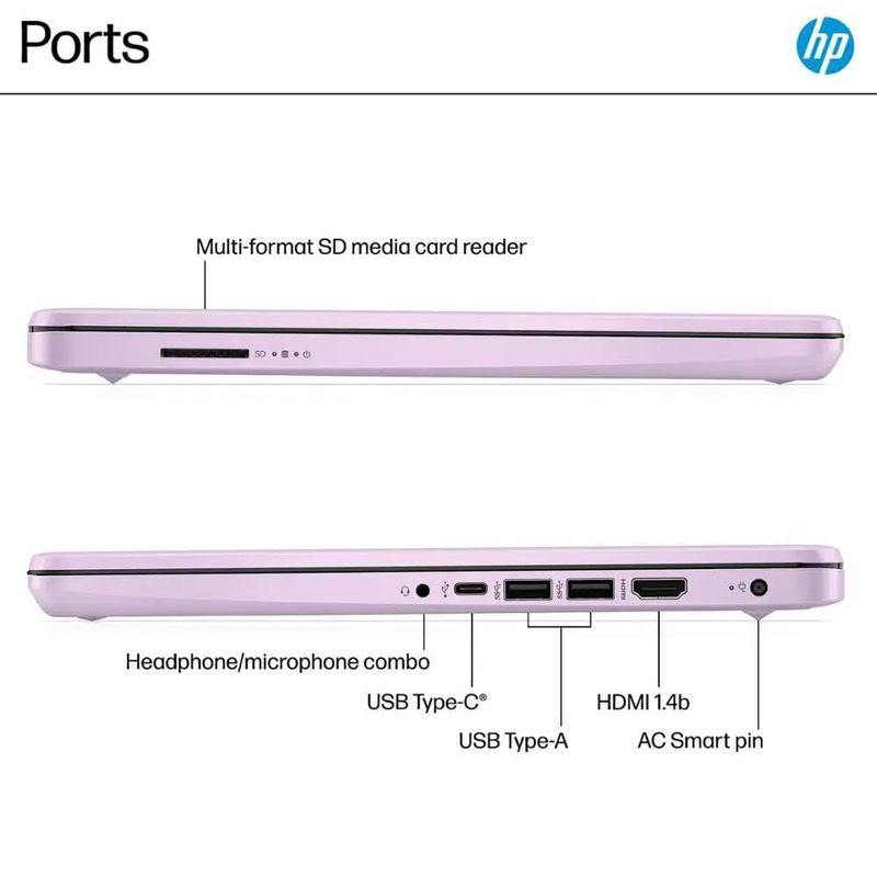 Laptop HP 14" Intel N150 16 GB RAM 128 GB SSD WiFi 6