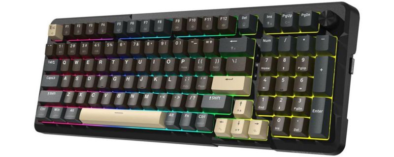 Teclado mecánico inalámbrico Redragon K742 RGB con switches marrones