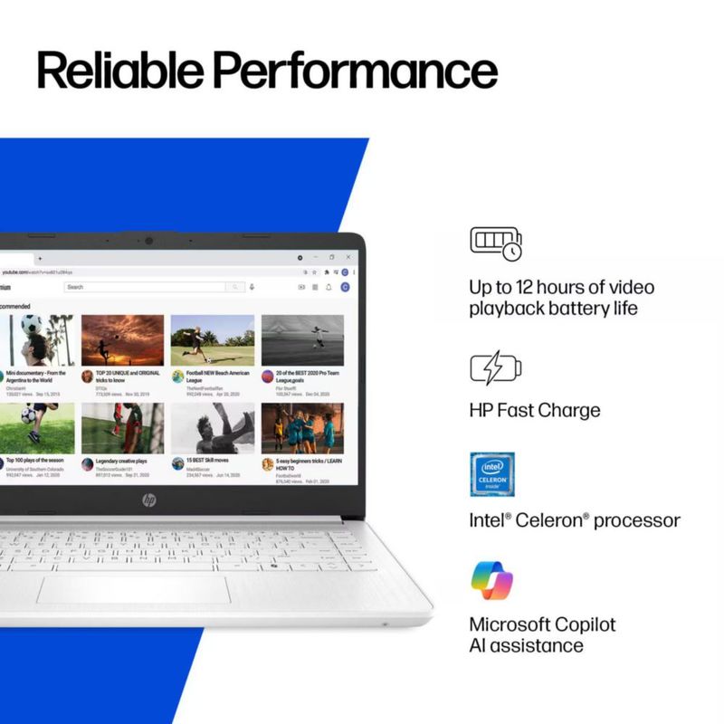 Laptop HP 14" Intel N4500 16 GB RAM 628 GB Win11 Pro