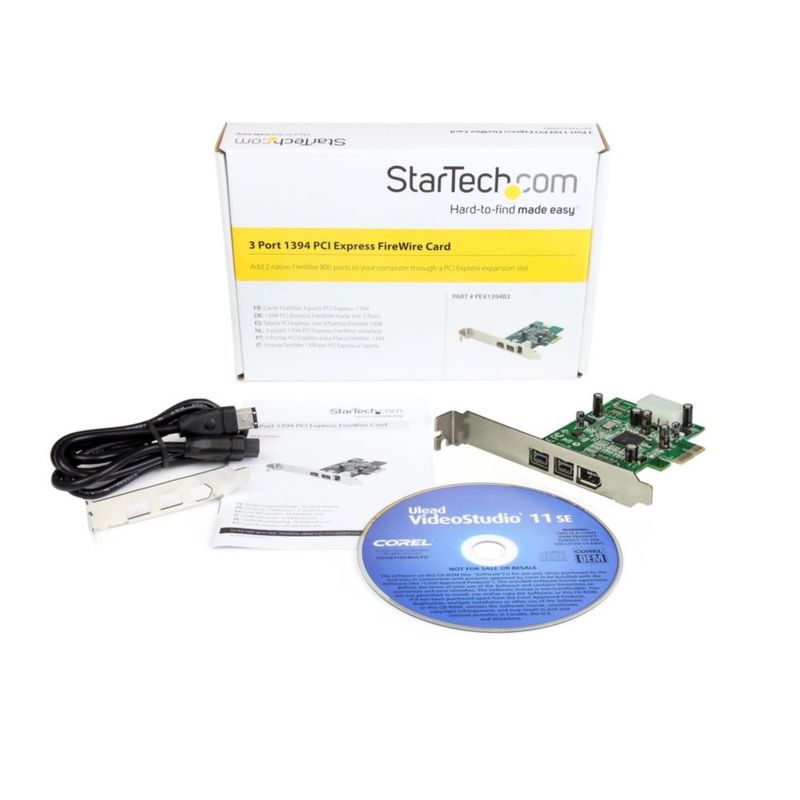 Adaptador de tarjetas FireWire StarTech.com 3 puertos 2b 1a 1394 PCIe