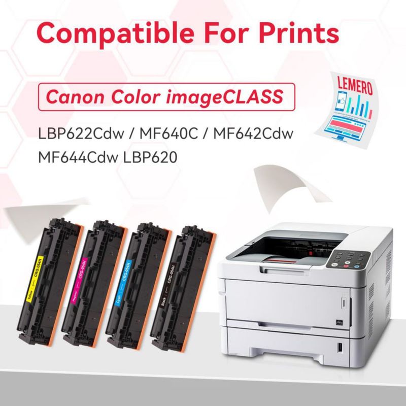 Cartucho de tóner LEMERO 054H paquete de 4 para impresoras Canon