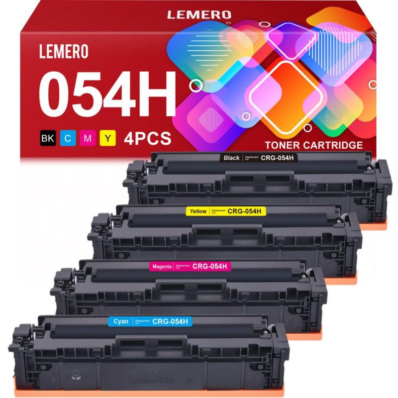 Cartucho de tóner LEMERO 054H paquete de 4 para impresoras Canon