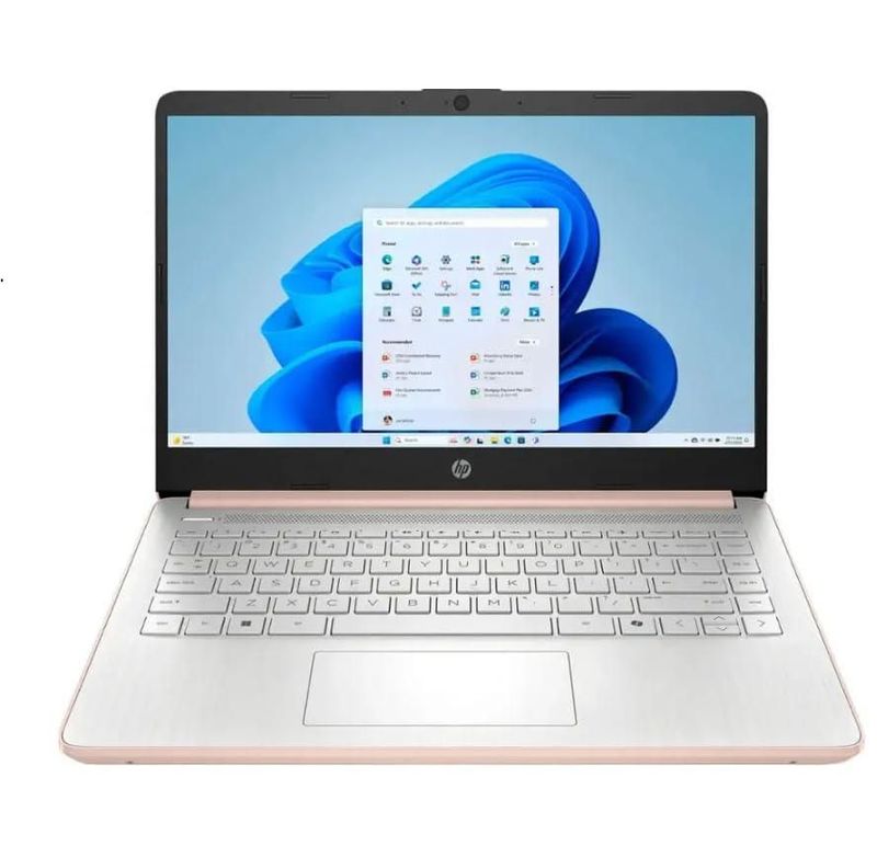 Laptop HP Intel N150 de 14" con 16 GB de RAM y 128 GB SSD color oro rosa