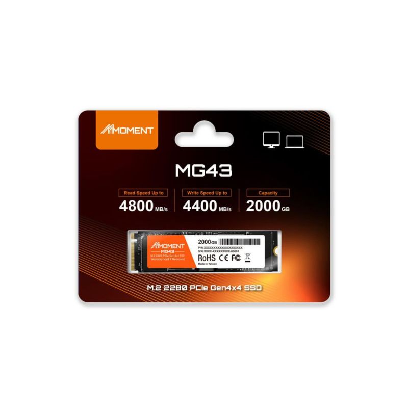 SSD MMOMENT MG43 2 TB M.2 2280 PCIe Gen4 NVMe