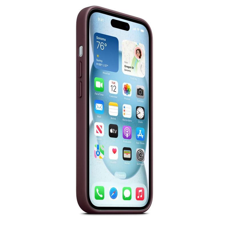 Funda FineWoven con MagSafe para iPhone 15 de Apple color mora