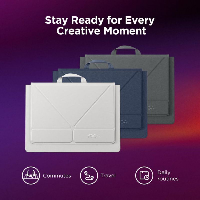 Funda para portátil Lenovo Yoga de 16" convertible con organizador gris