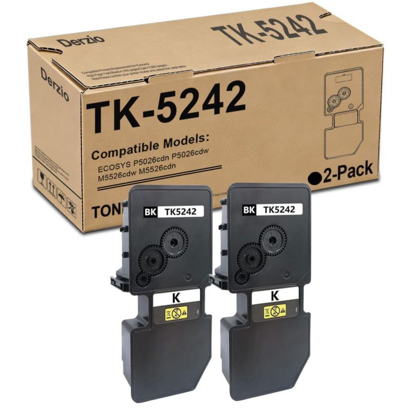 Cartucho de tóner Derzio TK-5242 negro compatible paquete de 2