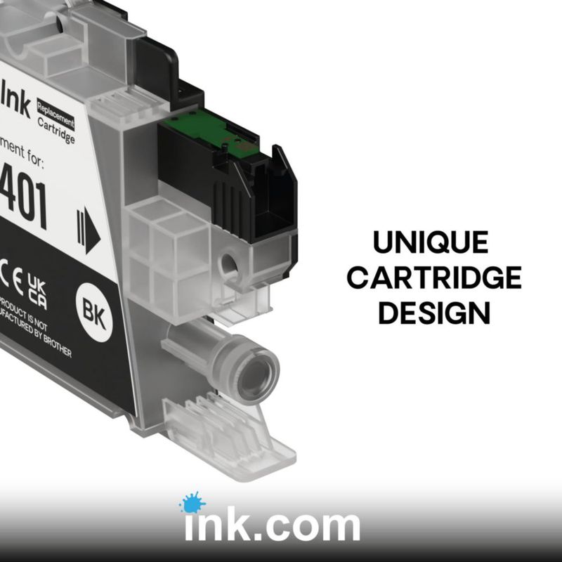 Paquete de 4 cartuchos de tinta LC401XL de Ink.com para impresoras Brother