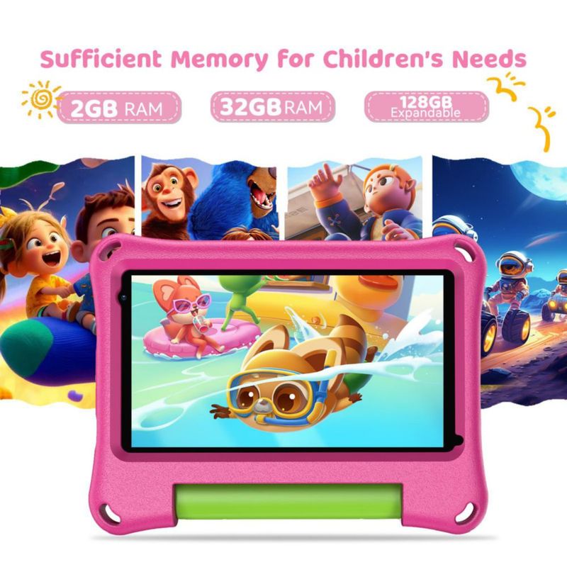 Tablet qunyiCO Y7kids de 7" 2 GB de RAM 32 GB WiFi rosa
