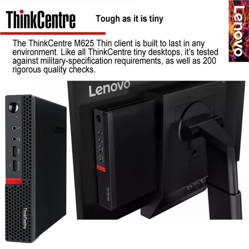 Desktop Lenovo ThinkCentre M625 AMD A4 16 GB 256 GB SSD Wi-Fi