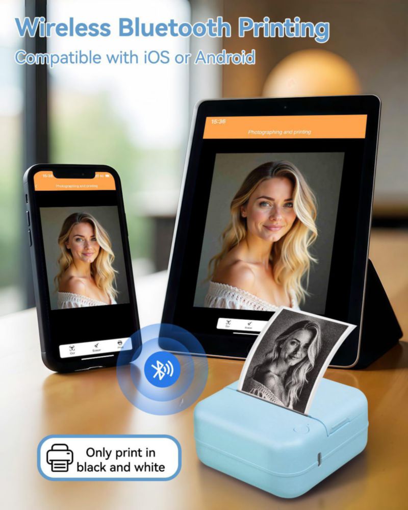 Impresora térmica portátil mini Bluetooth para etiquetas Aptika