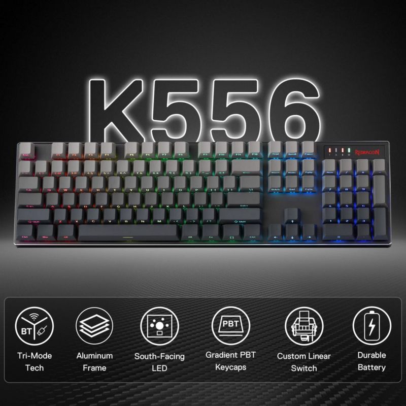 Teclado Mecánico Inalámbrico RGB Redragon K556 PRO
