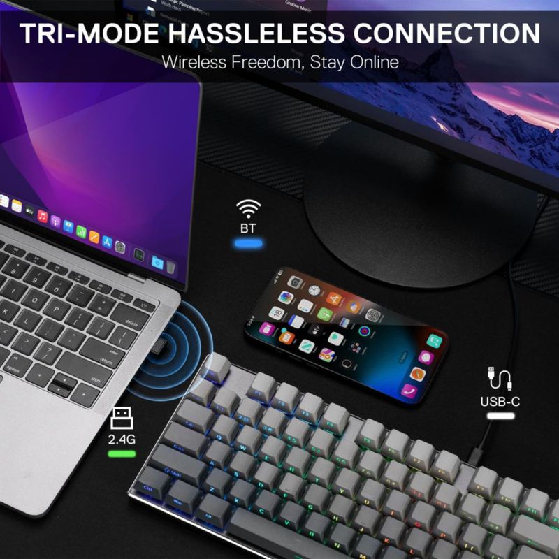 Teclado Mecánico Inalámbrico RGB Redragon K556 PRO