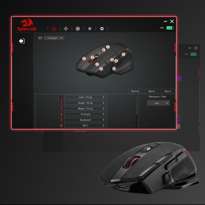Mouse gamer inalámbrico Redragon M925 PRO 26000 DPI RGB