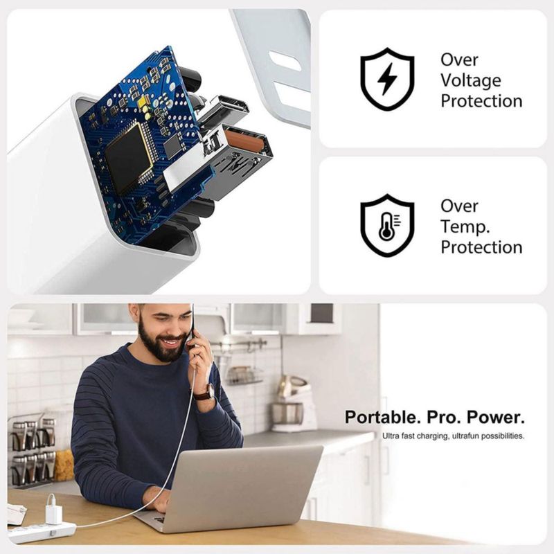 REKNA Cargador rápido USB-C y USB-A de 20W paquete de 4