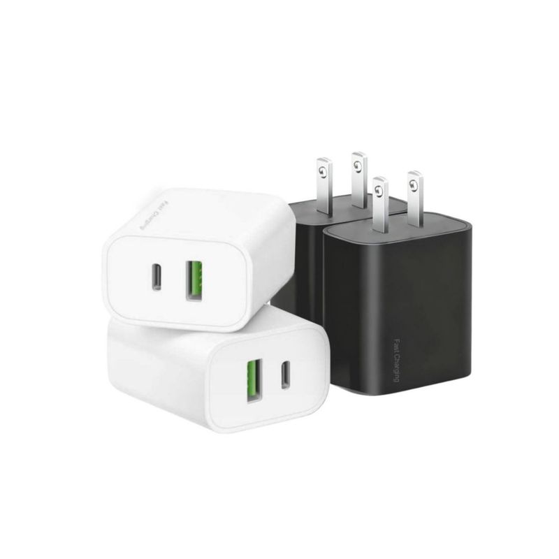 REKNA Cargador rápido USB-C y USB-A de 20W paquete de 4