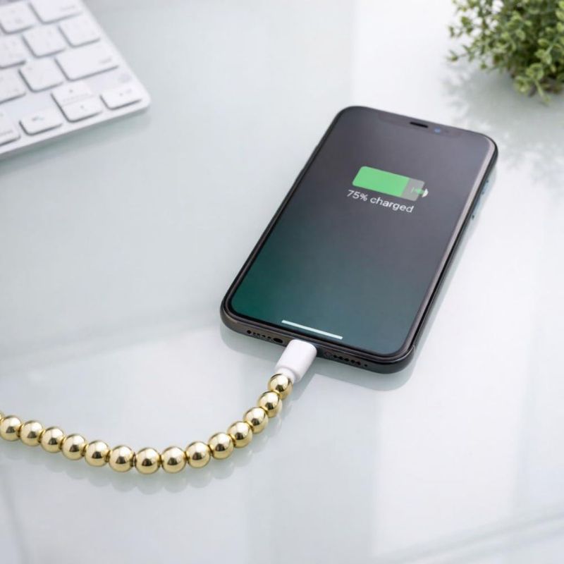 Cable cargador para celular MyfavoriteK 2 en 1 USB-C de 1 m dorado