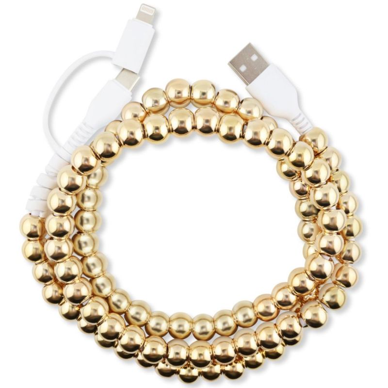 Cable cargador para celular MyfavoriteK 2 en 1 USB-C de 1 m dorado
