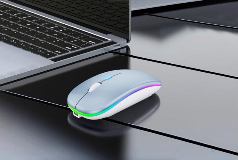 Mouse inalámbrico WREANU BT5.2 2.4G recargable con LED