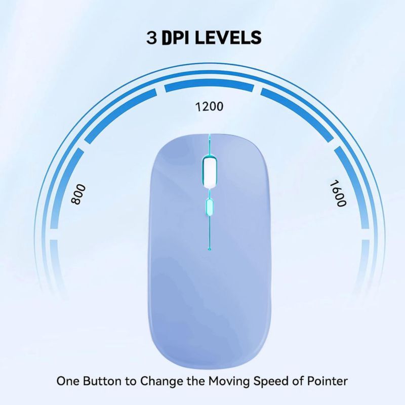 Mouse inalámbrico WREANU BT5.2 2.4G recargable con LED