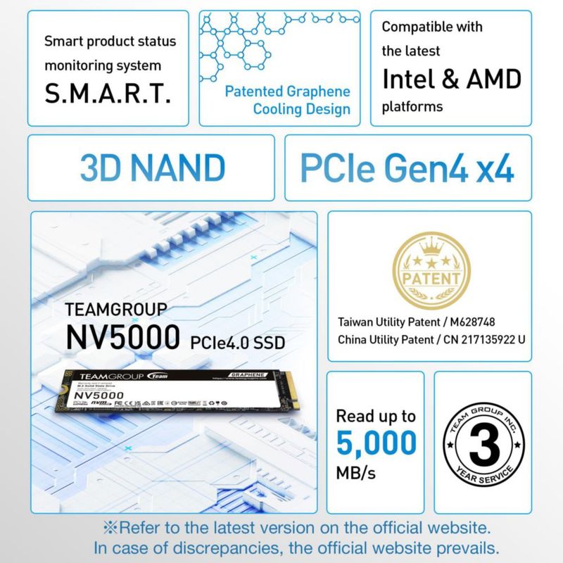 SSD TEAMGROUP NV5000 500 GB NVMe PCIe Gen4x4 M.2