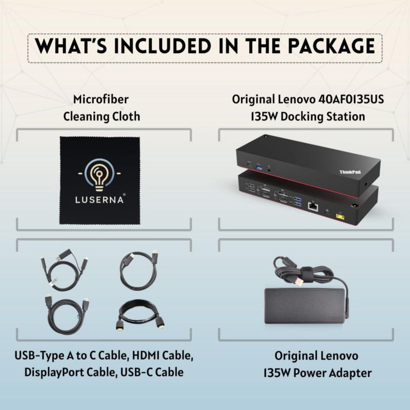Estación de acoplamiento Luserna 40AF0135US para dos monitores USB-C y USB-A