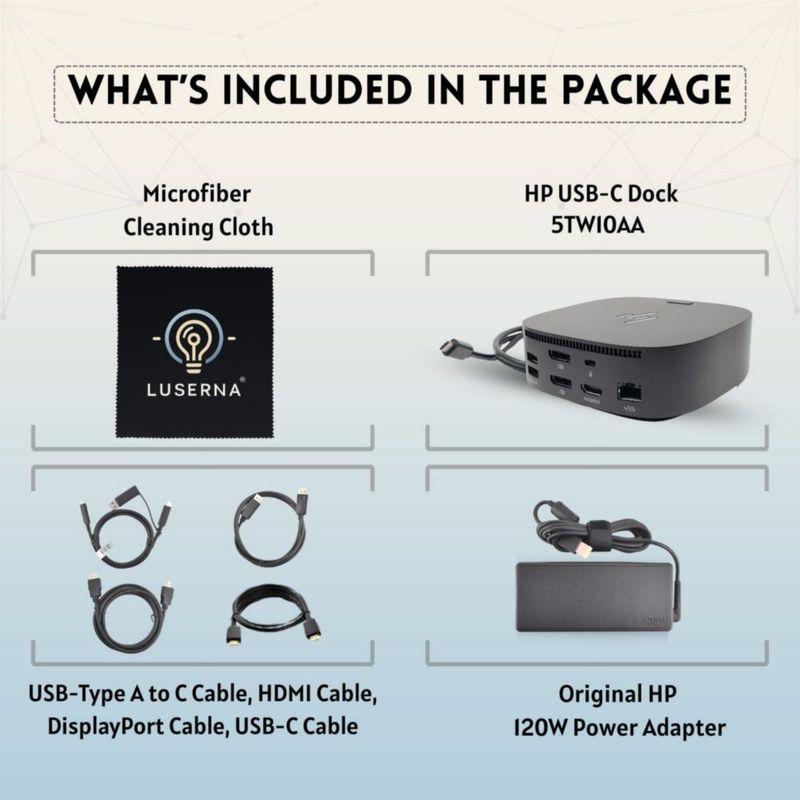 Docking Station Luserna 5TW10AA USB-C para dos monitores 120W