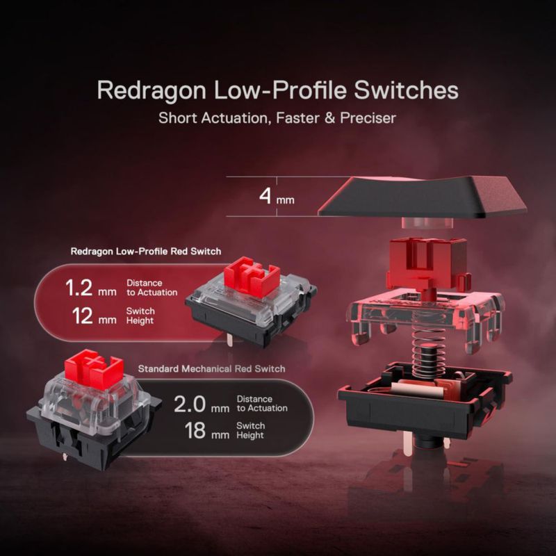 Teclado Redragon K618 PRO inalámbrico RGB mecánico