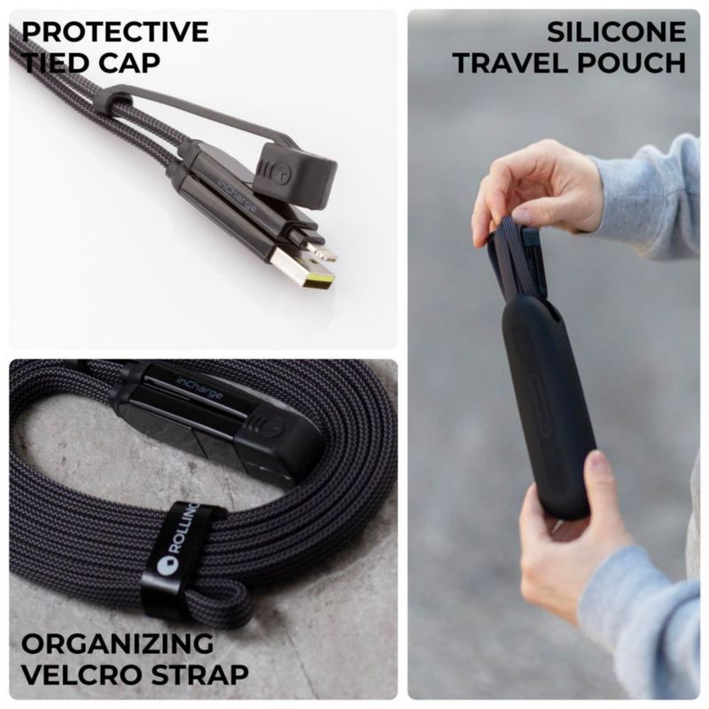 Cable de carga Rolling Square inCharge XL 6 en 1 100 W 3 m