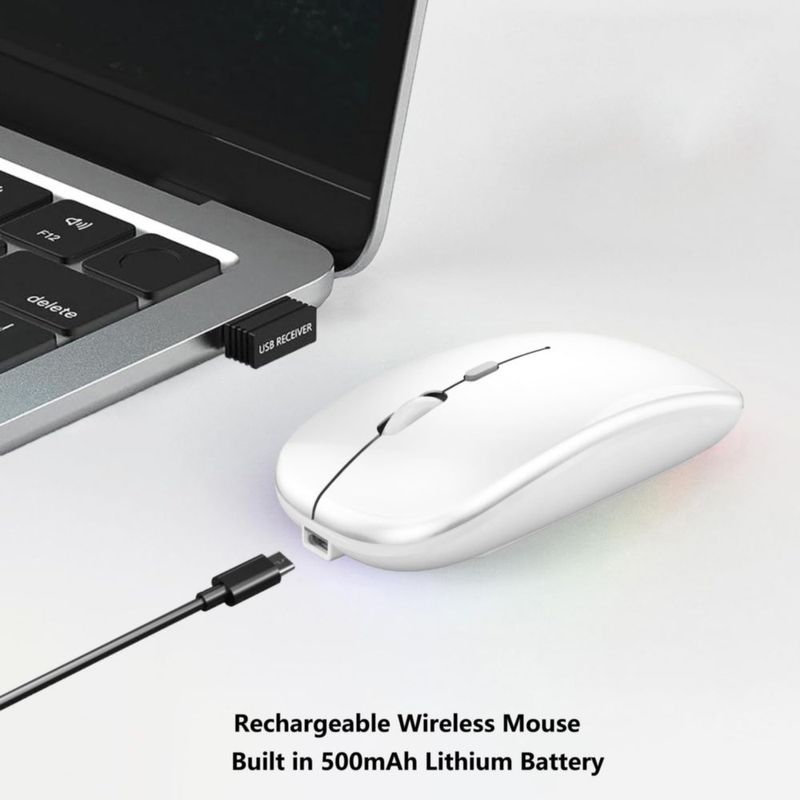 Mouse inalámbrico WREANU de doble modo Bluetooth 5.2 recargable