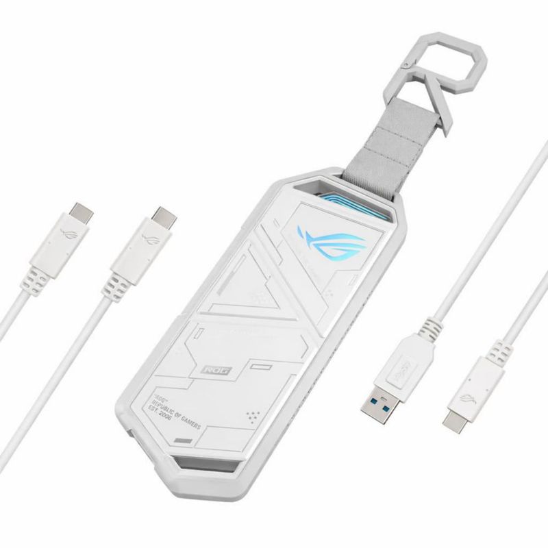 ASUS ROG Strix Arion White M.2 NVMe SSD Enclosure-USB3.2 Gen 2x1 Tipo-