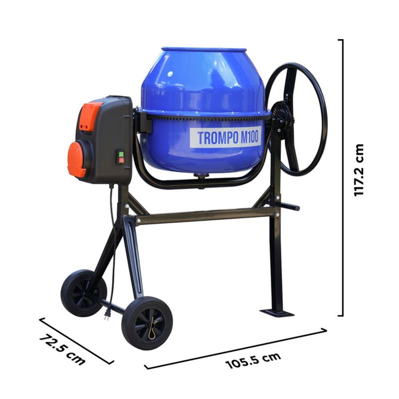 Revolvedora de Cemento Trompo Eléctrico 100L 1440 Rpm 350w TROMPOM100 Vanlig color Azul