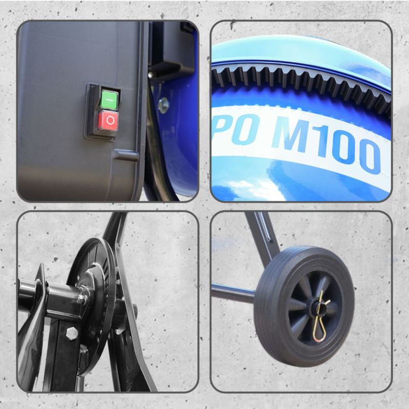 Revolvedora de Cemento Trompo Eléctrico 100L 1440 Rpm 350w TROMPOM100 Vanlig color Azul