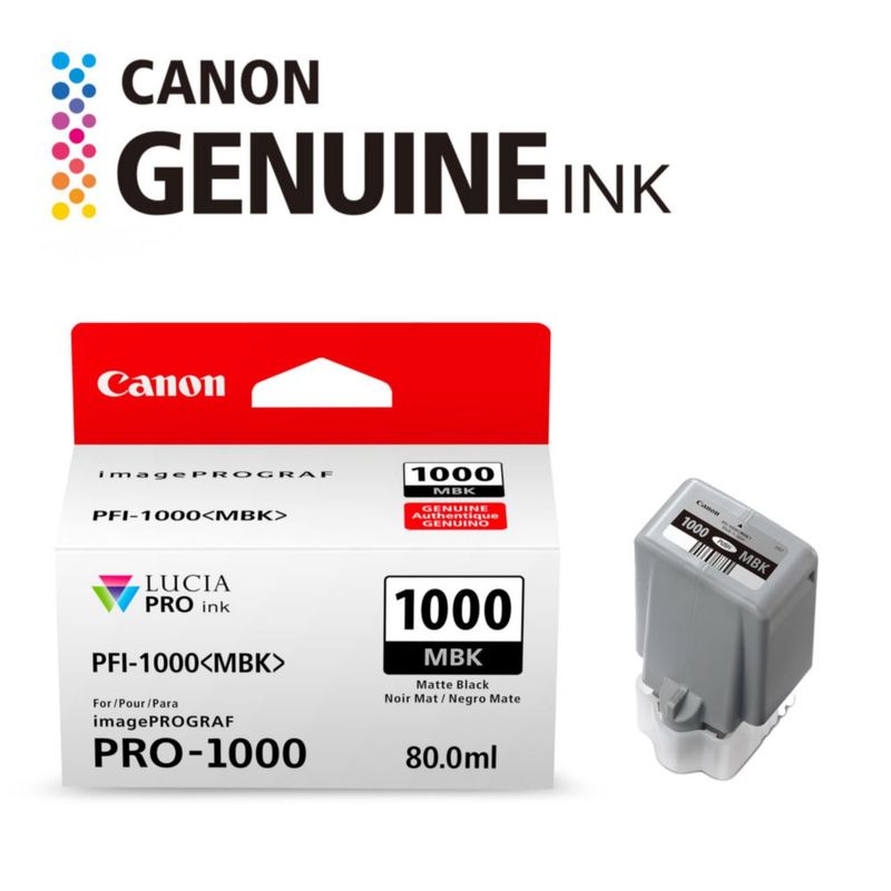 Cartucho de tinta Canon PFI-1000 negro mate 80 ml para PRO-1000