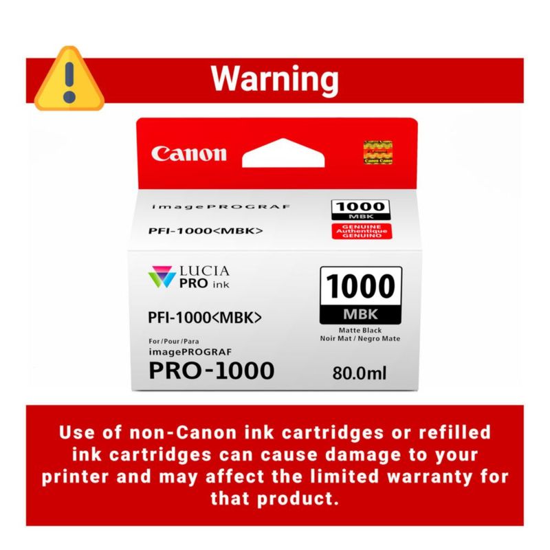 Cartucho de tinta Canon PFI-1000 negro mate 80 ml para PRO-1000