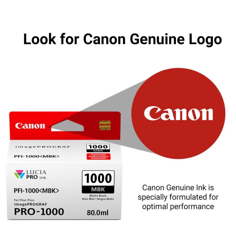Cartucho de tinta Canon PFI-1000 negro mate 80 ml para PRO-1000