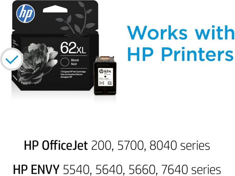Paquete de cartuchos de tinta HP 62XL negro + 62 tricolor