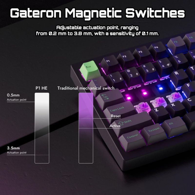 Teclado LEMOKEY P1 HE 75% inalámbrico mecánico RGB