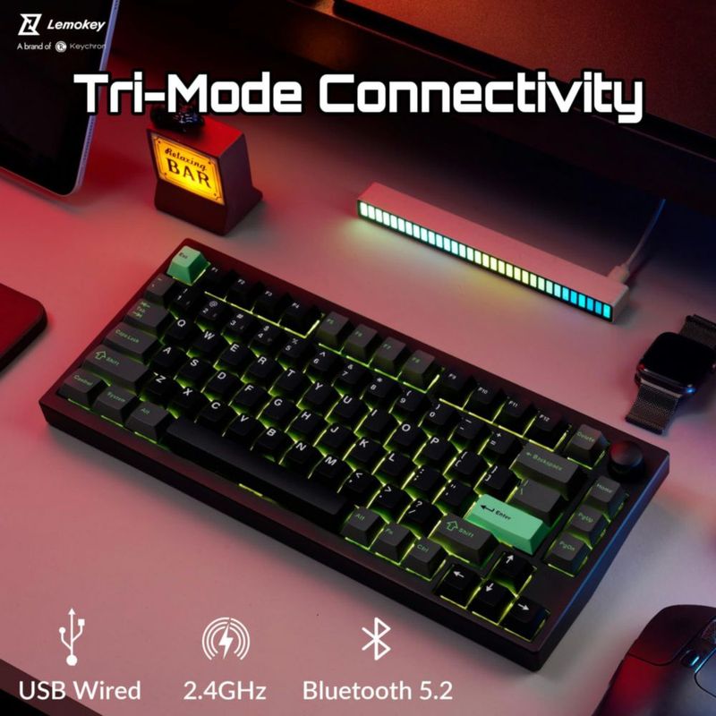 Teclado LEMOKEY P1 HE 75% inalámbrico mecánico RGB