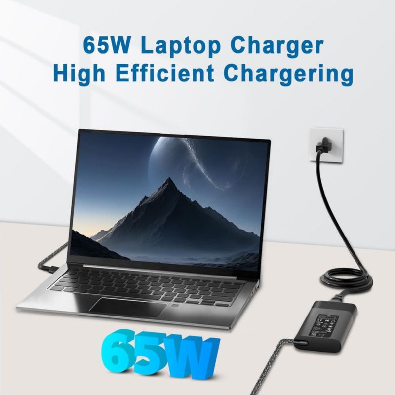 Cargador para laptop DJW de 65 W USB-C compatible con HP