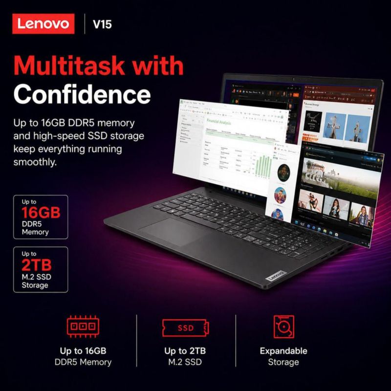 Notebook Lenovo V15 AMD Ryzen 3 16GB 1TB 156" FHD Win11