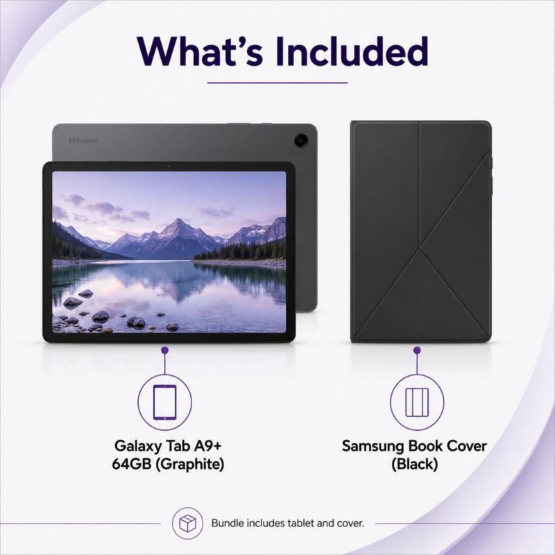 Tablet Samsung Galaxy Tab A9+ 11" 64GB Wi‑Fi con funda tipo libro