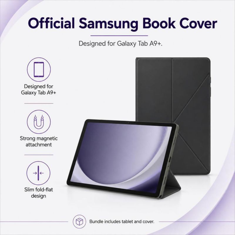 Tablet Samsung Galaxy Tab A9+ 11" 64GB Wi‑Fi con funda tipo libro