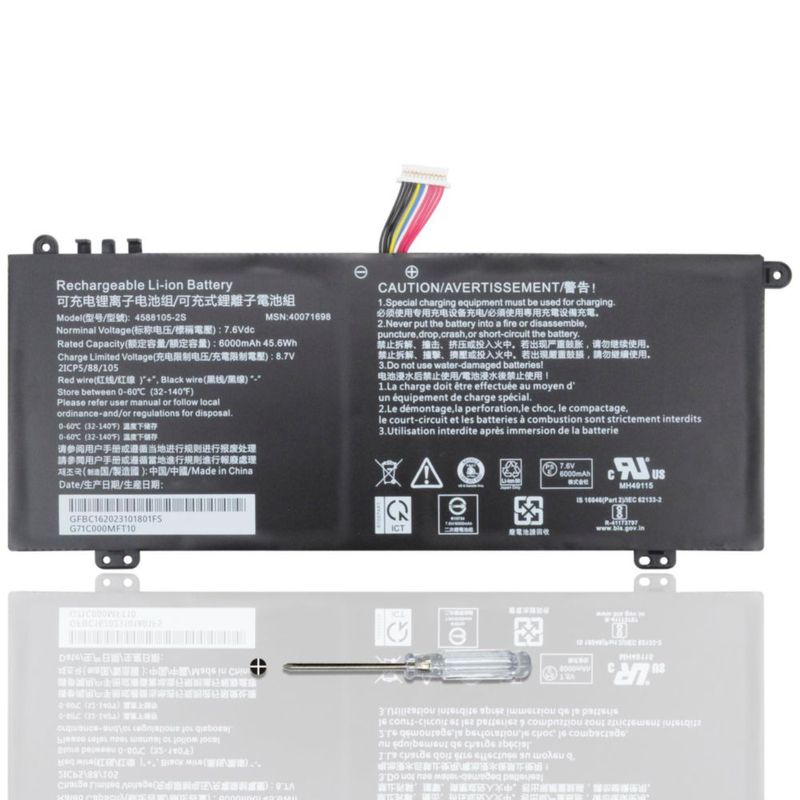 Batería para portátil CQCEO 4588105-2S 76 V 456 Wh 6000 mAh