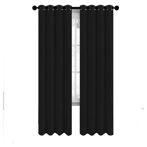 Cortina Negra Blackout Gruesa Ventana 274 X 213 Cm Dos Paneles