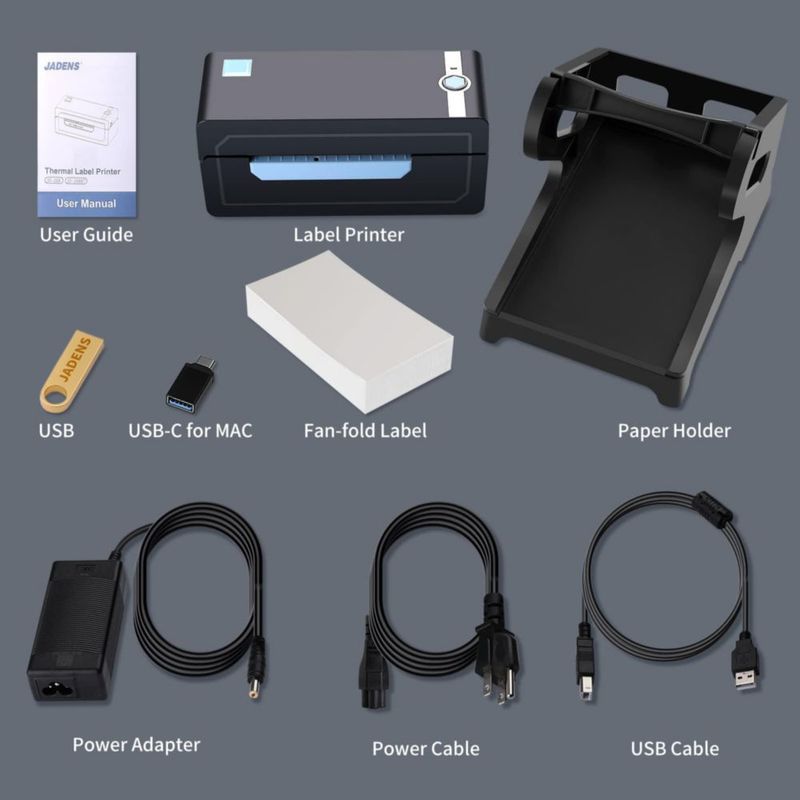 Impresora térmica de etiquetas de envío JADENS Bluetooth 4x6 con USB