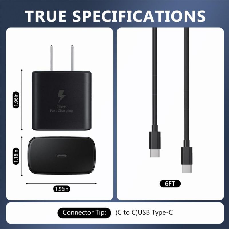 Cargador ElecBrain USB C superrápido de 45 W para Samsung Galaxy
