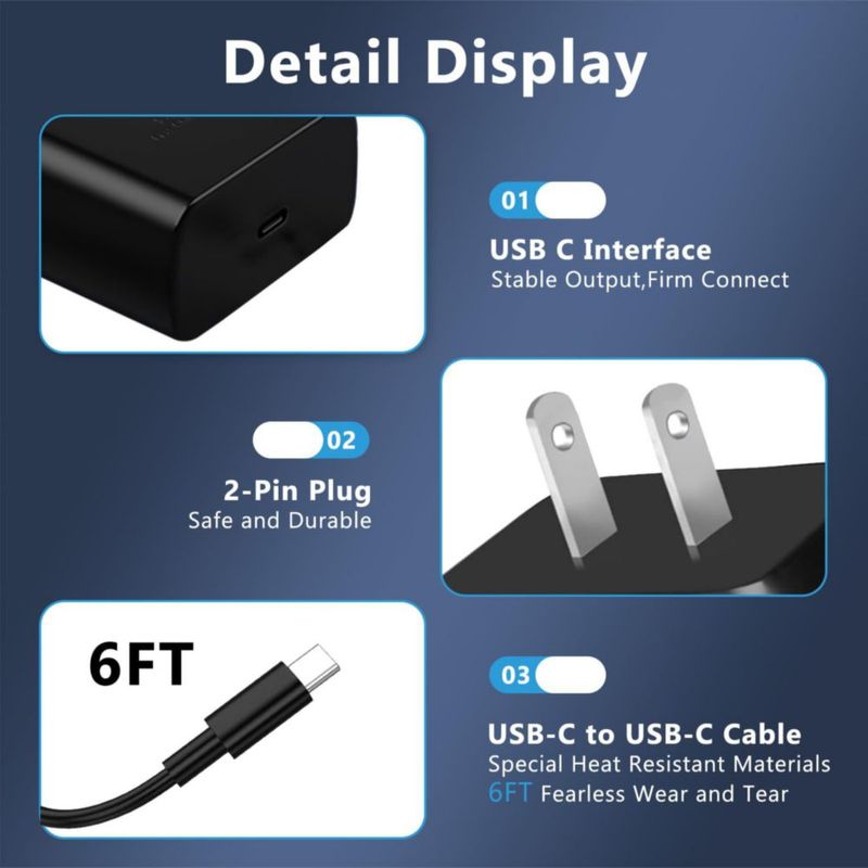 Cargador ElecBrain USB C superrápido de 45 W para Samsung Galaxy
