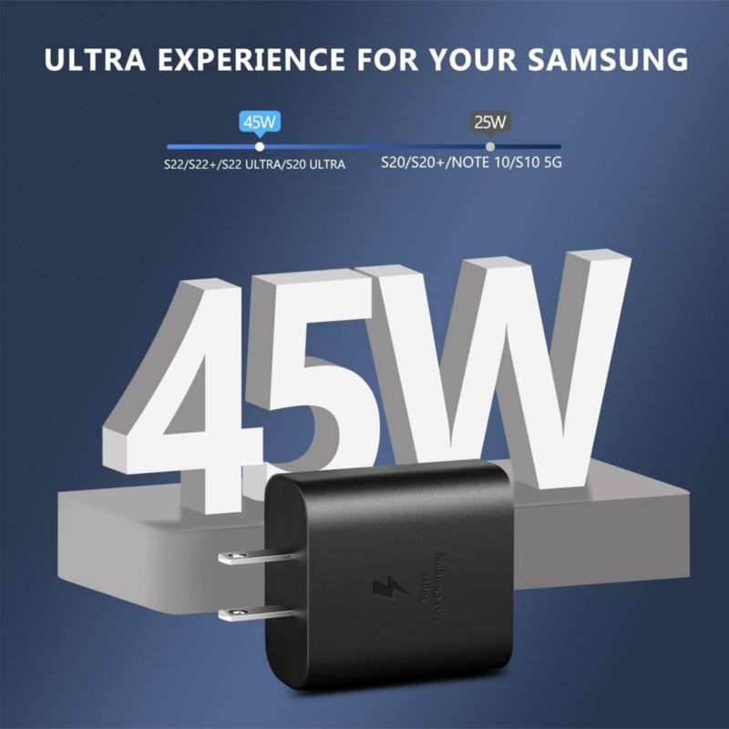 Cargador ElecBrain USB C superrápido de 45 W para Samsung Galaxy